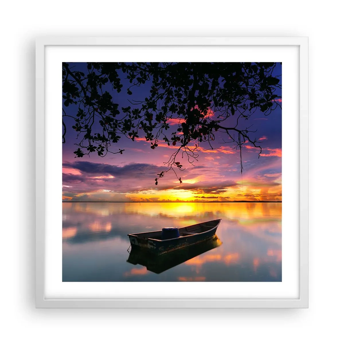 Plagát v bielom ráme - „Zdá sa, že visíš uprostred neba…“ - 50x50 cm