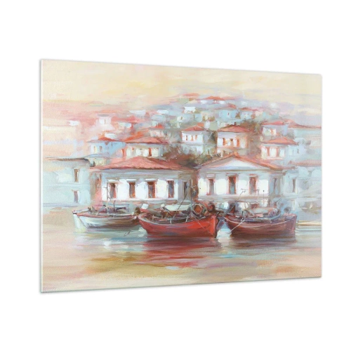 Obraz na skle - Šťastné mestečko - 100x70 cm