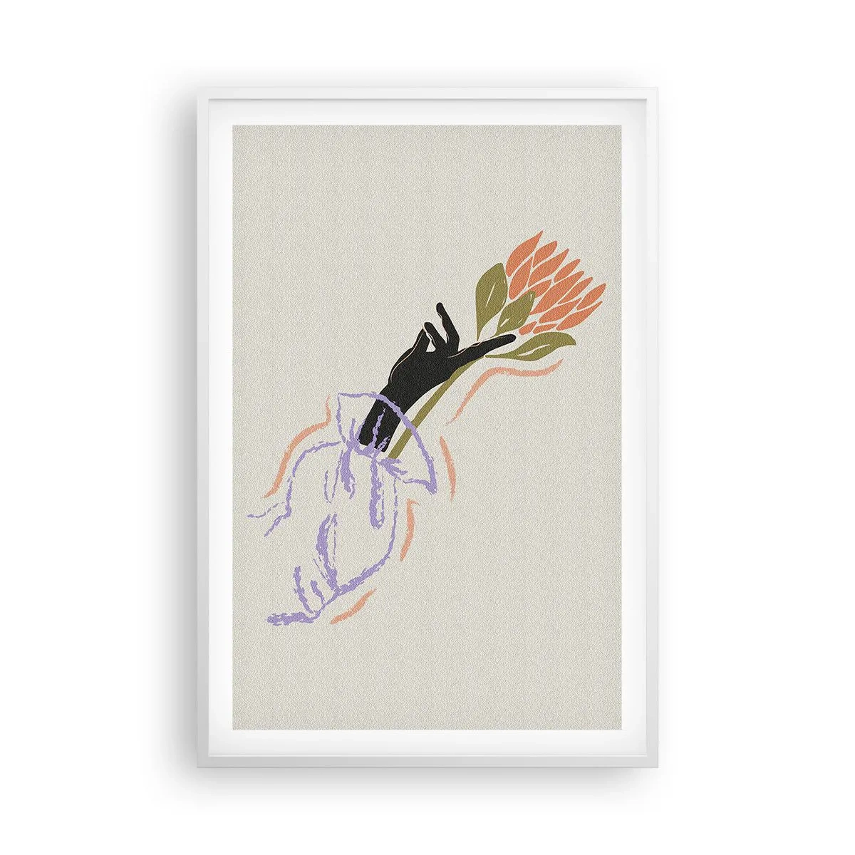 Plagát v bielom ráme - Sesterský dotyk - 61x91 cm