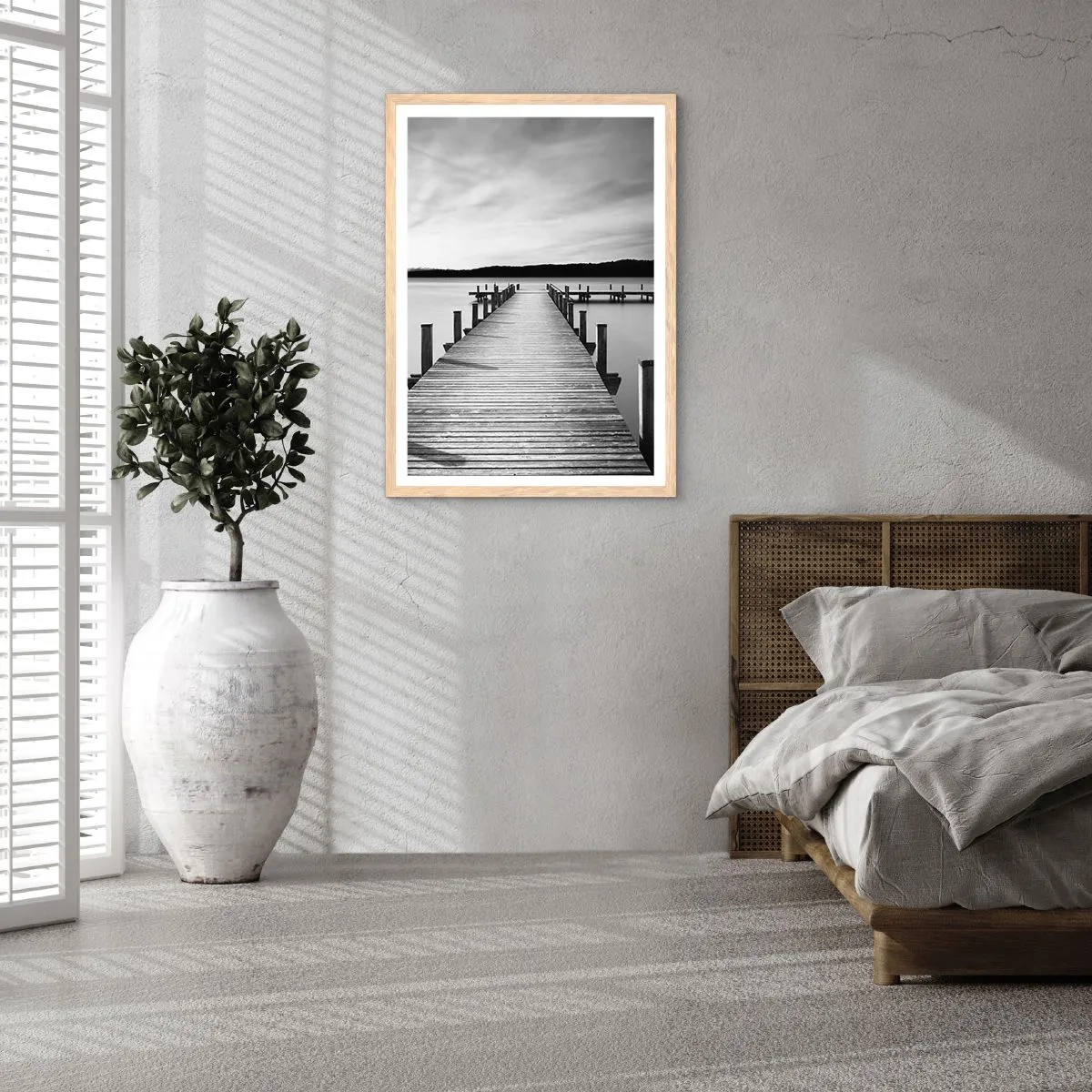 Plagát v ráme zo svetlého duba - Pri napájadle – pokoji - 70x100 cm