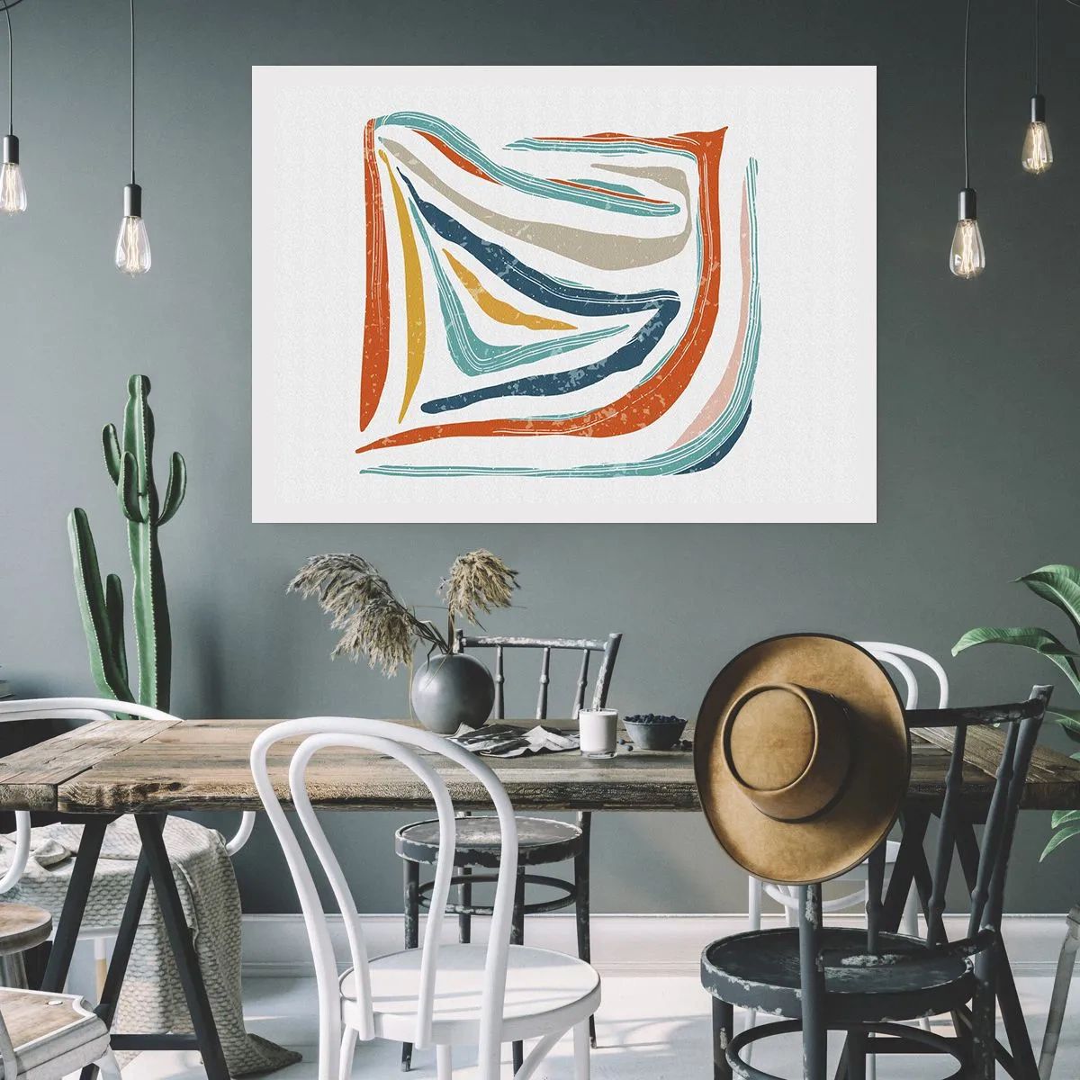 Plagát - Priateľsky usmievavá abstrakcia - 100x70 cm