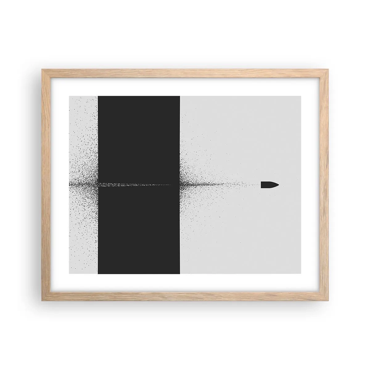 Plagát v ráme zo svetlého duba - Priamo k cieľu - 50x40 cm