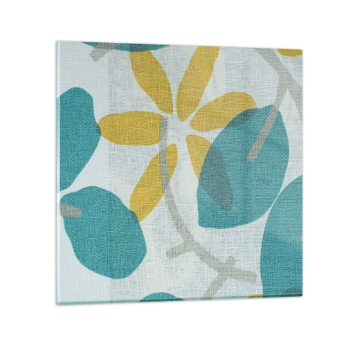 Obraz na skle - Medzi azúrovými listami - 30x30 cm