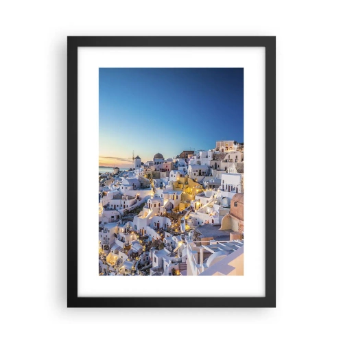 Plagát v čiernom ráme - Esencia Grécka - 30x40 cm