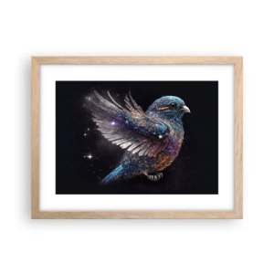 Plagát v ráme zo svetlého duba - Diamantový vrabec - 40x30 cm