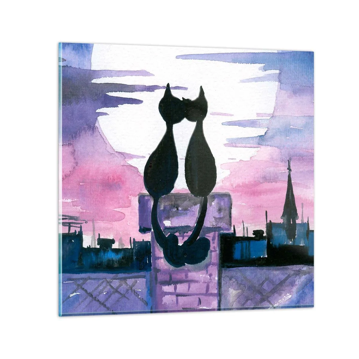 Obraz na skle - Rendez-vous pod mesiacom - 30x30 cm