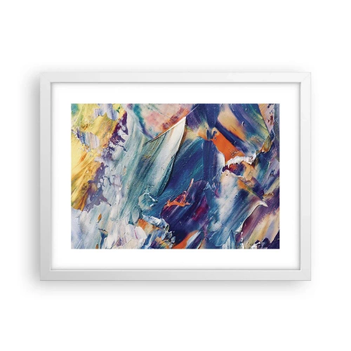 Plagát v bielom ráme - Chaos farieb - 40x30 cm