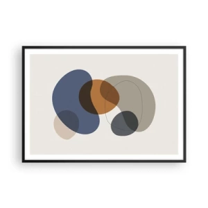 Plagát v čiernom ráme - Kvapky farieb - 100x70 cm