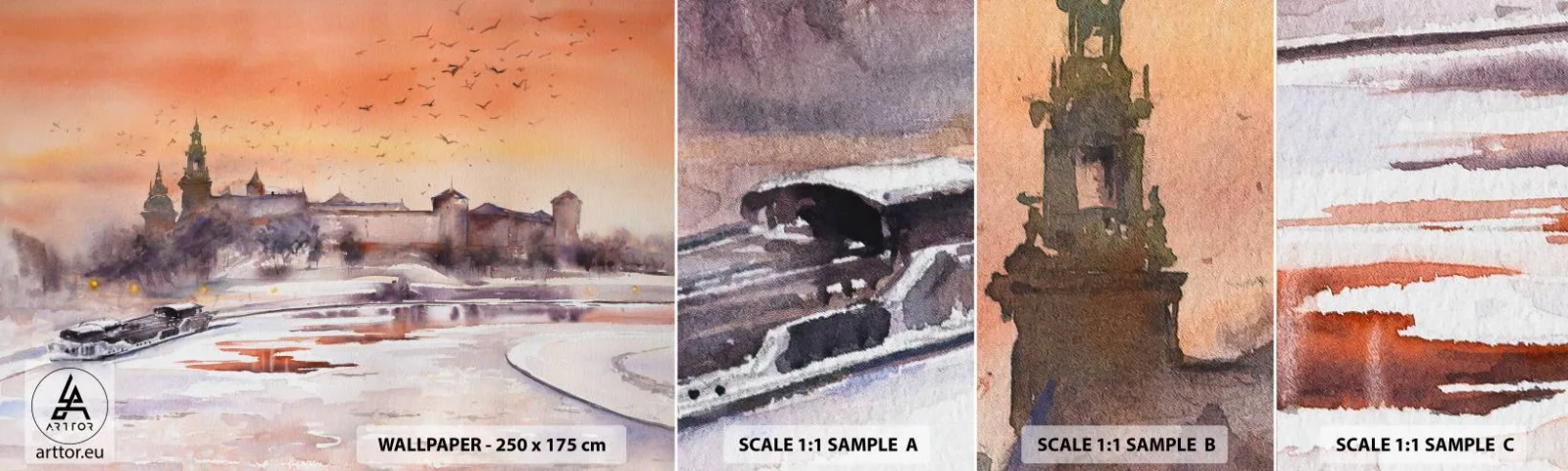 Vzorka Fototapeta Standard Eco - Kráľovský západ slnka - Krajina, Krajina, klasické - 100x30 cm