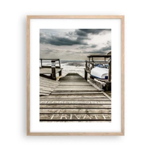Plagát v ráme zo svetlého duba - Severná pláž - 40x50 cm