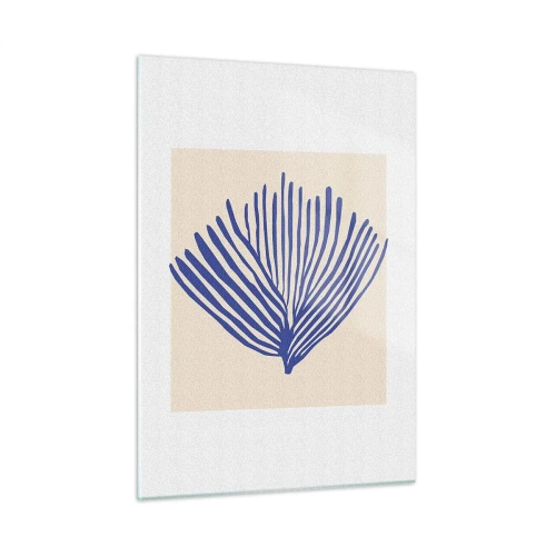 Obraz na skle - Modrý vejár - 50x70 cm