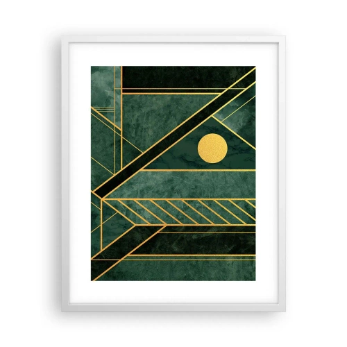 Plagát v bielom ráme - Dynamika zlata a lazuritu - 40x50 cm