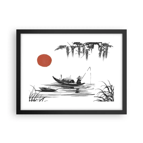 Plagát v čiernom ráme - Ázijské popoludnie - 40x30 cm