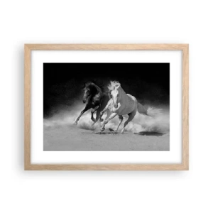 Plagát v ráme zo svetlého duba - Cval slobody - 40x30 cm
