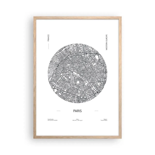 Plagát v ráme zo svetlého duba - Anatómia Paríža - 50x70 cm