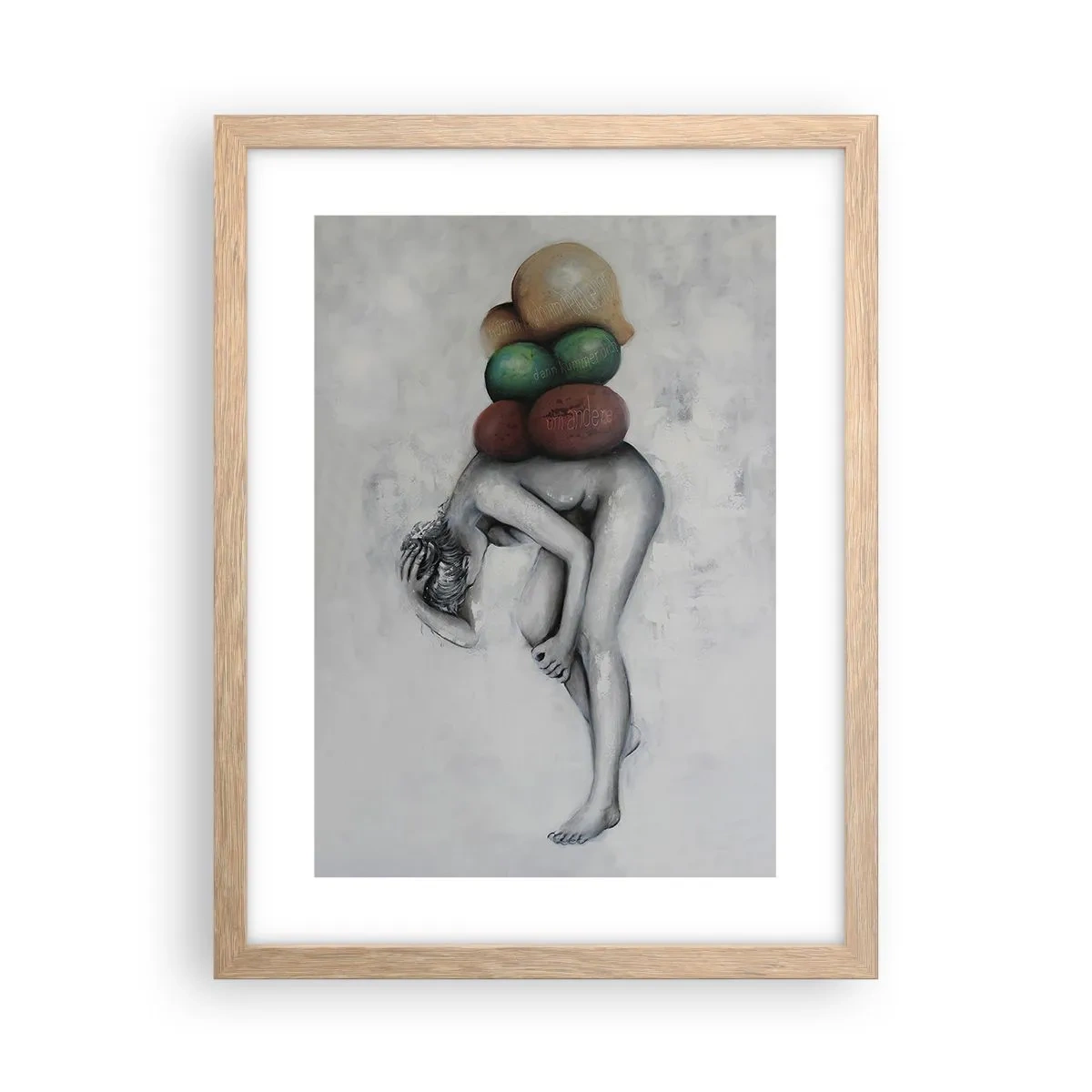 Plagát v ráme zo svetlého duba - Bremeno života - 30x40 cm