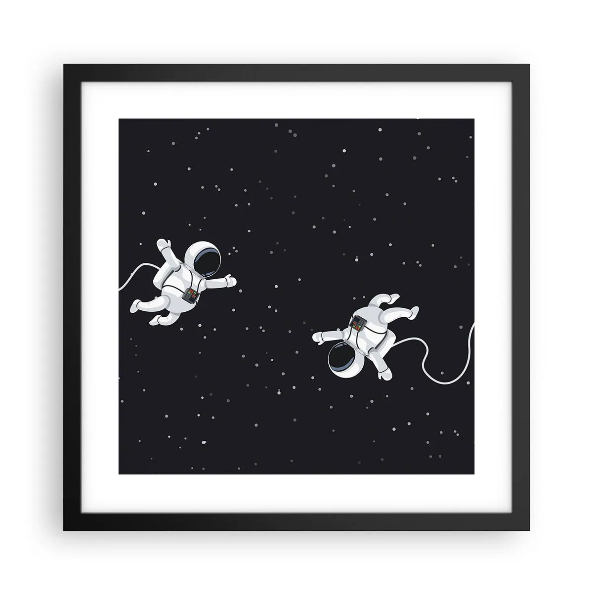 Plagát v čiernom ráme - Kozmický tanec - 40x40 cm
