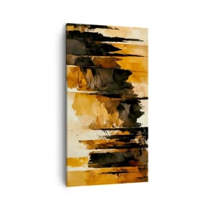 Obraz na plátne - Harmónia čiernej a zlatej - 45x80 cm