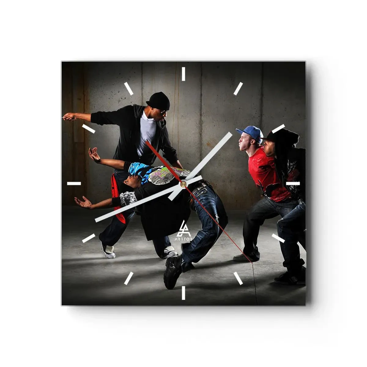 Nástenné hodiny - Tancujúci s pouličným vetrom - 30x30 cm