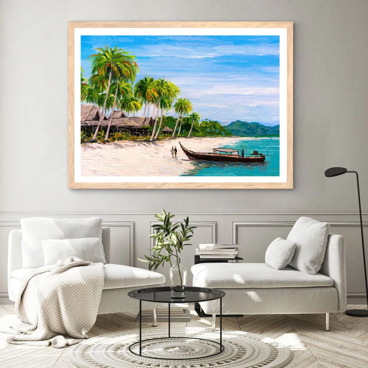 Plagát v ráme zo svetlého duba - Exotický sen - 70x50 cm