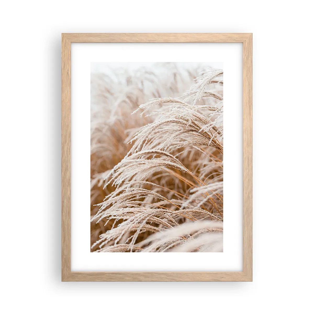 Plagát v ráme zo svetlého duba - Klanenie jesennému slnku - 30x40 cm