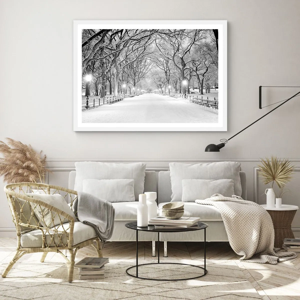 Plagát v bielom ráme - Štyri ročné obdobia – zima - 91x61 cm