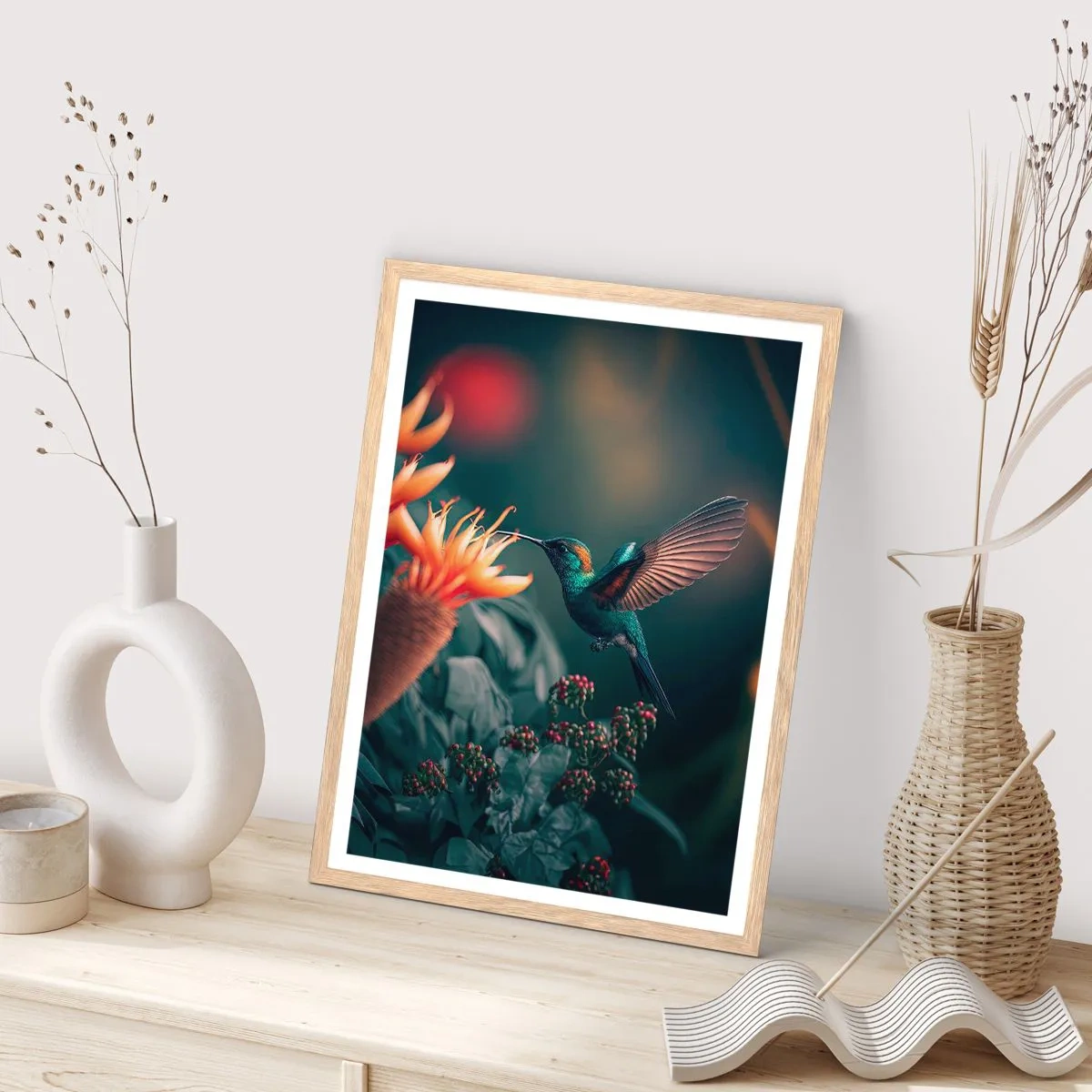 Plagát v ráme zo svetlého duba - Skutočne pestrý život - 50x70 cm