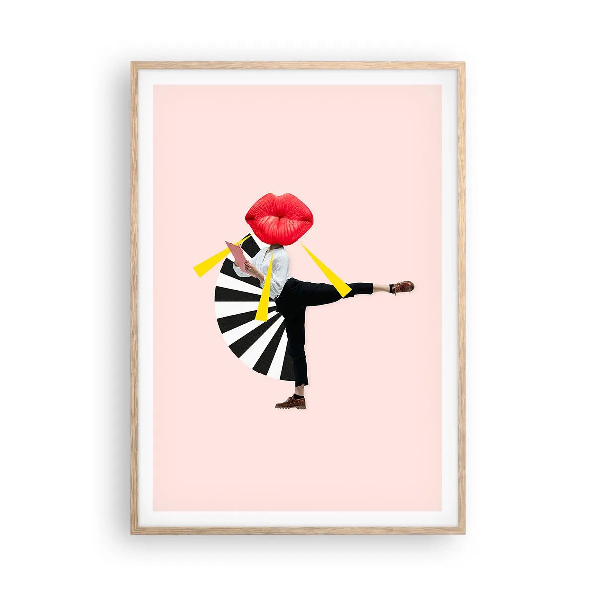 Plagát v ráme zo svetlého duba - Surrealistický pop-art - 70x100 cm