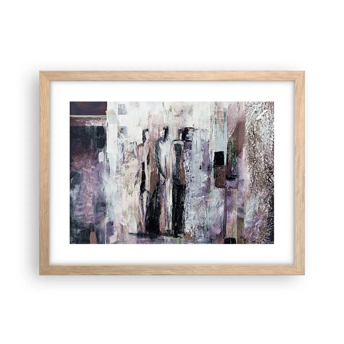 Plagát v ráme zo svetlého duba - Tajomná trojica - 40x30 cm