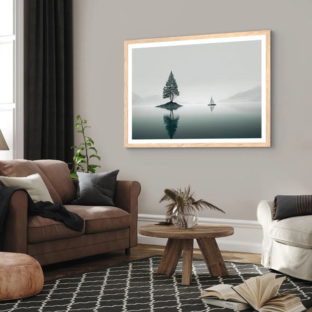 Plagát v ráme zo svetlého duba - Snívanie - 70x50 cm