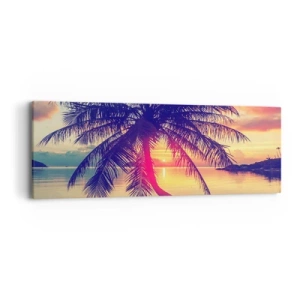 Obraz na plátne - Večer pod palmami - 90x30 cm