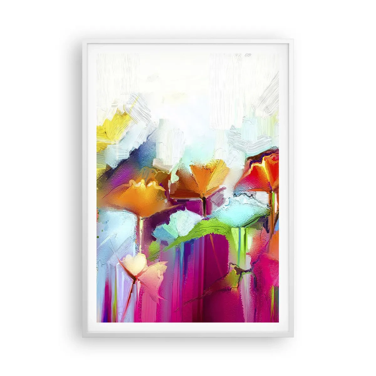 Plagát v bielom ráme - Dúha rozkvitla - 70x100 cm