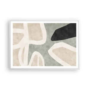 Plagát v bielom ráme - Kompozícia s čiernym motívom - 100x70 cm