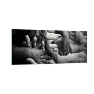 Obraz na skle - Byť človekom - 100x40 cm