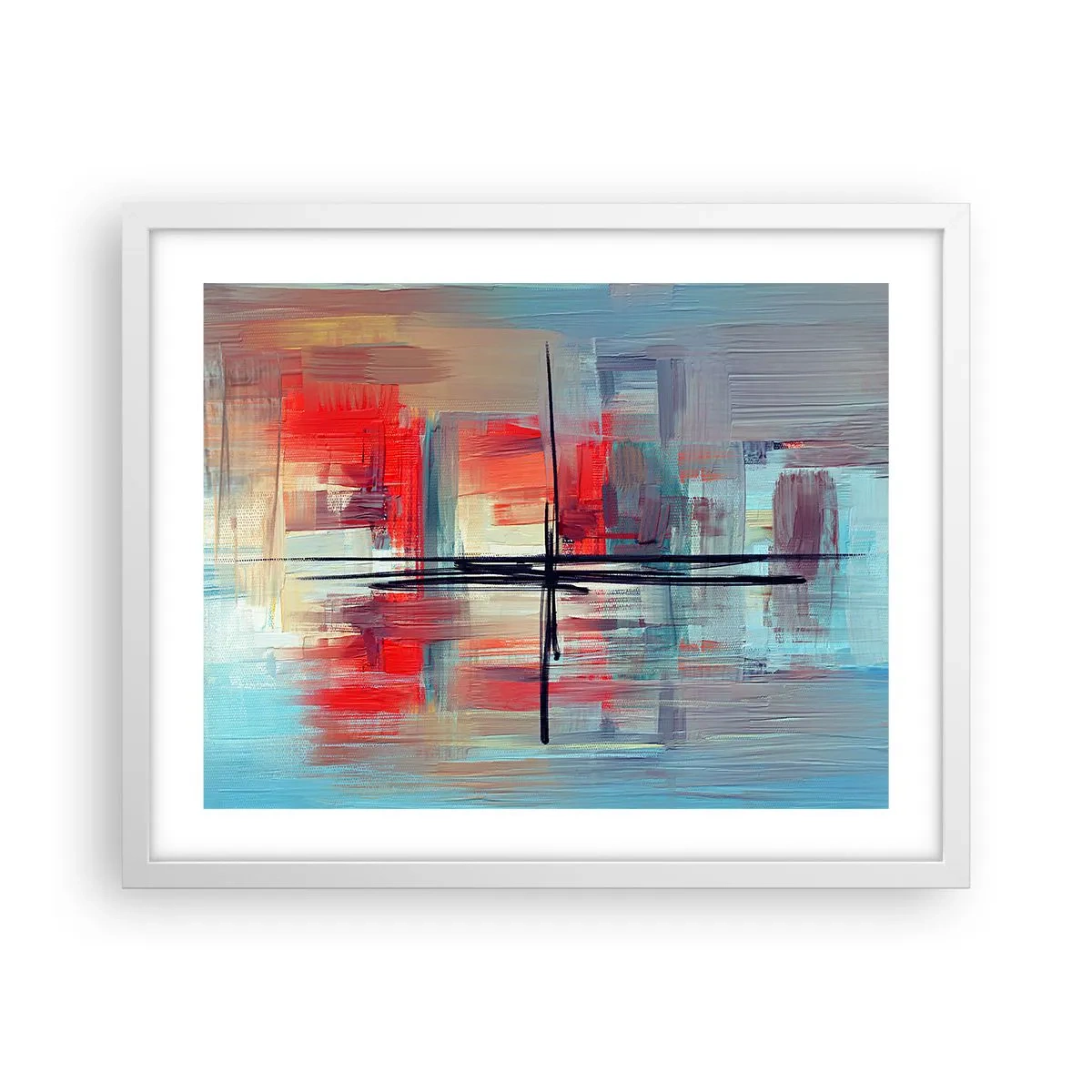 Plagát v bielom ráme - Krajina v neznámej dimenzii - 50x40 cm