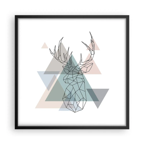 Plagát v čiernom ráme - V geometrickom lese - 50x50 cm