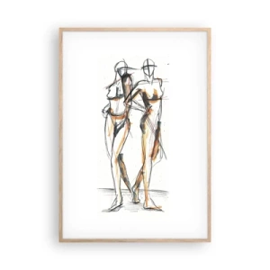 Plagát v ráme zo svetlého duba - Štúdia šarmu - 70x100 cm