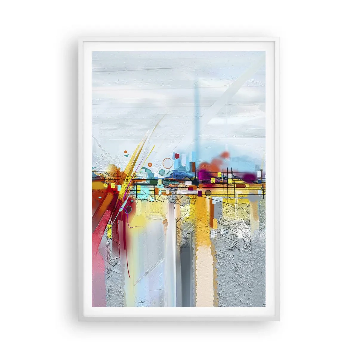 Plagát v bielom ráme - Most radosti nad riekou života - 70x100 cm