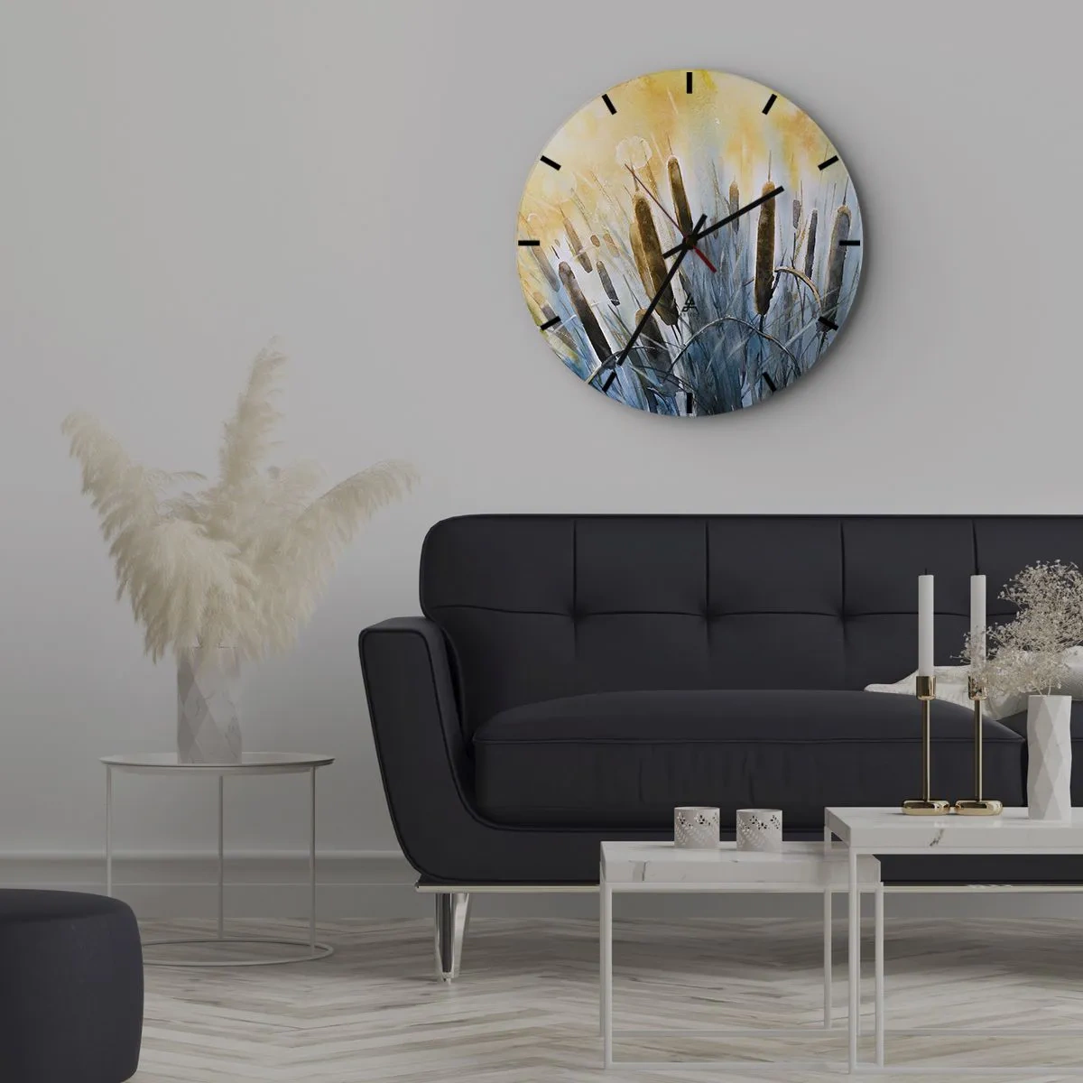 Nástenné hodiny - Chlad vody, žiara slnka - 40x40 cm