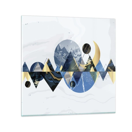Obraz na skle - Geometrická krajina - 30x30 cm