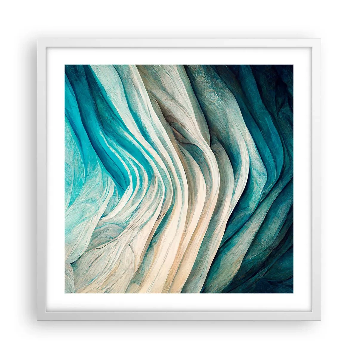 Plagát v bielom ráme - Modrá neukojiteľnosť - 50x50 cm