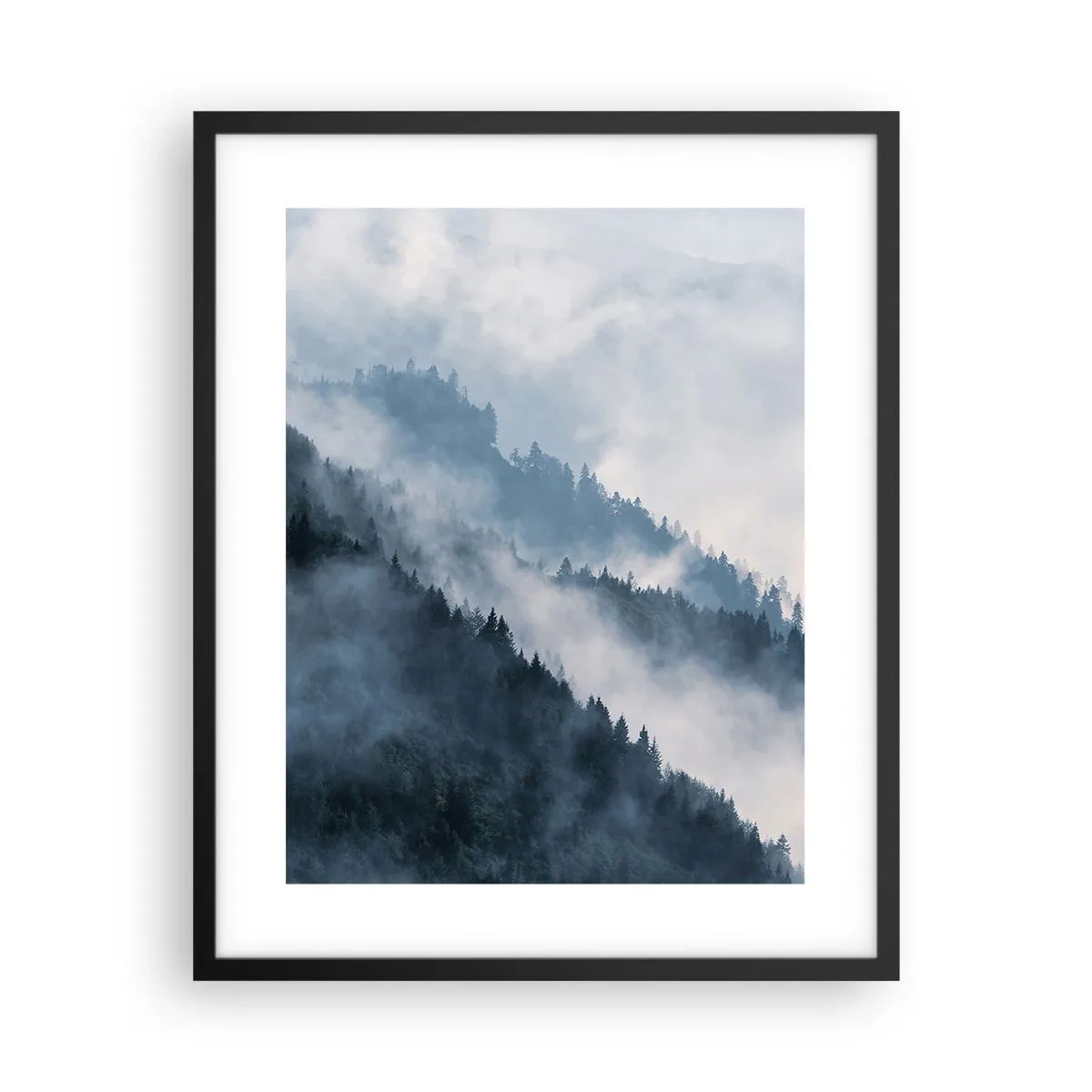 Plagát v čiernom ráme - Horská mystika - 40x50 cm