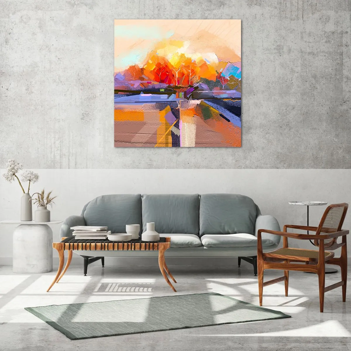 Obraz na skle - A bola jeseň - 60x60 cm