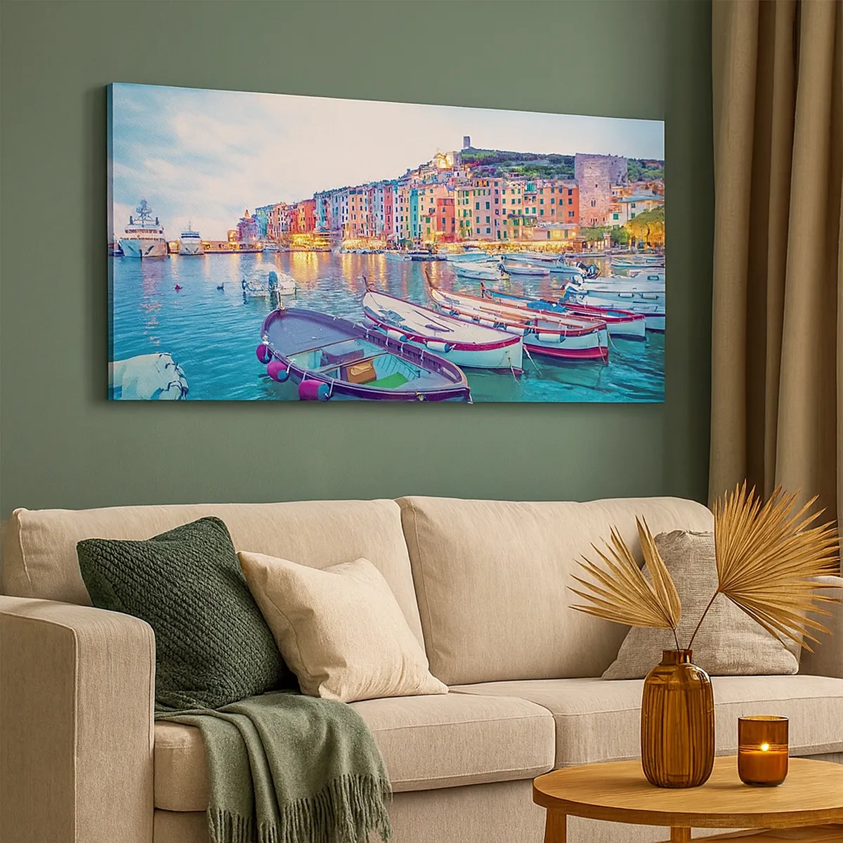 Obraz na plátne - Farebný večer v prístave - 30x30 cm