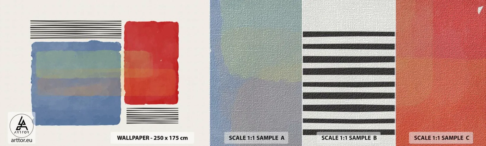 Vzorka fototapety Premium Canvas - Duch a písmeno geometrie - Abstrakcia, Kus, Moderné umenie. - 100x30 cm