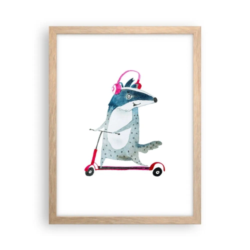 Plagát v ráme zo svetlého duba - Jazvečie radosti - 30x40 cm