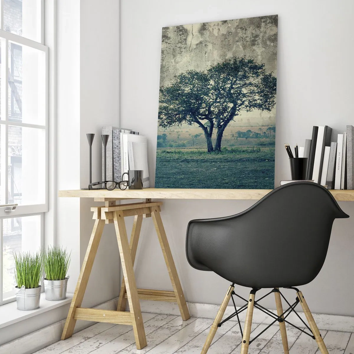 Obraz na skle - Jabloň na modrom poli? - 50x70 cm