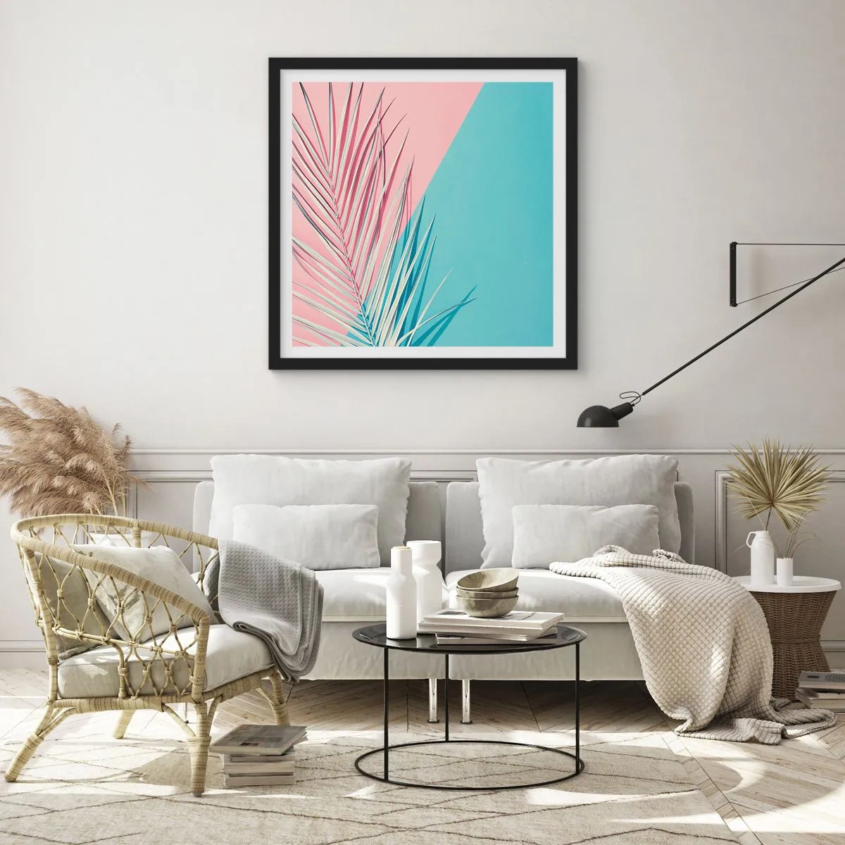Plagát v čiernom ráme - Tropický dojem - 60x60 cm