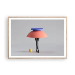 Plagát v ráme zo svetlého duba - Surrealistická kompozícia - 100x70 cm