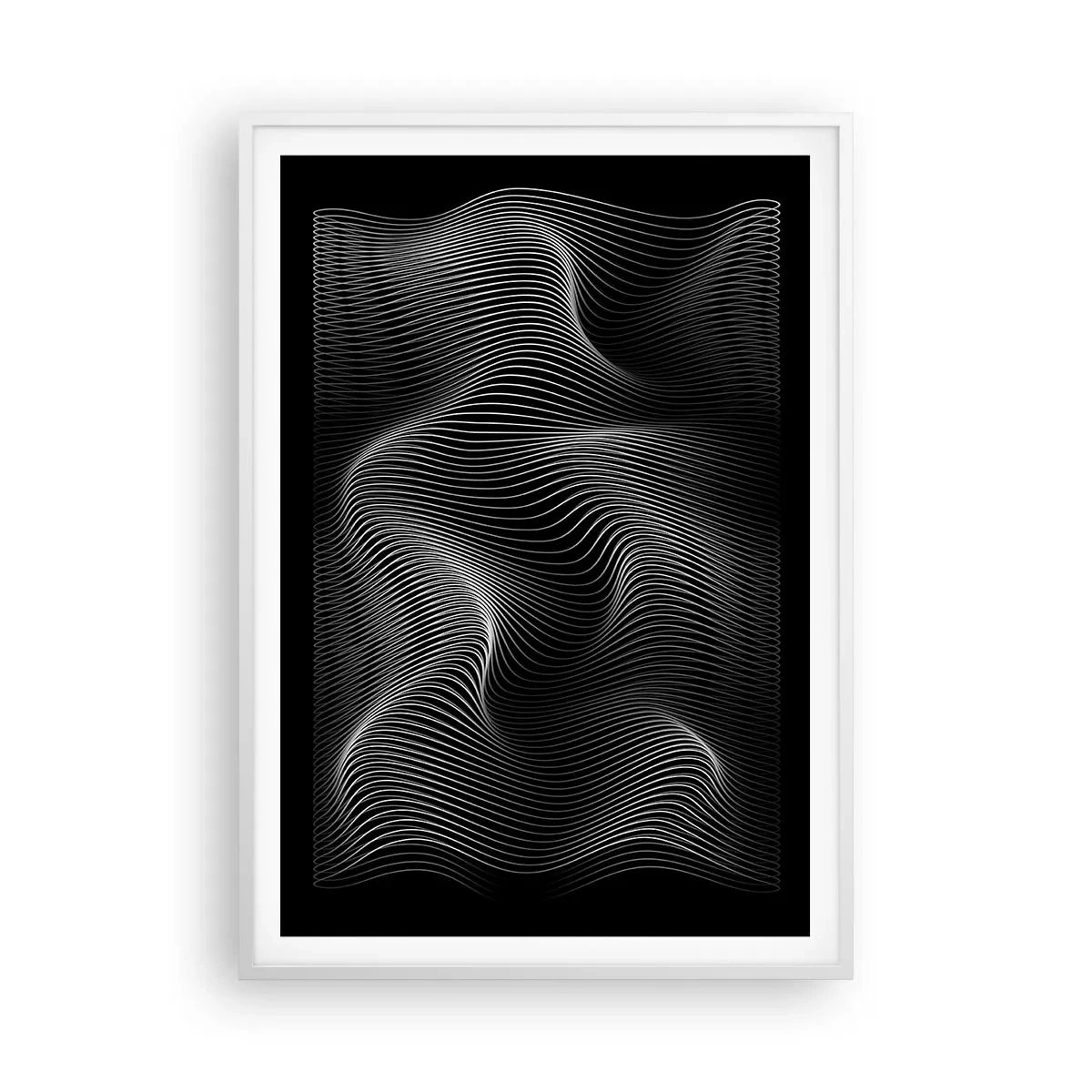 Plagát v bielom ráme - Tanec svetla v priestore - 70x100 cm